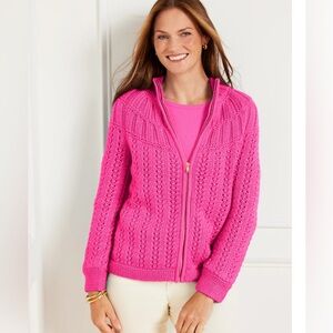 Talbots - mixed stitched cardigan - size M